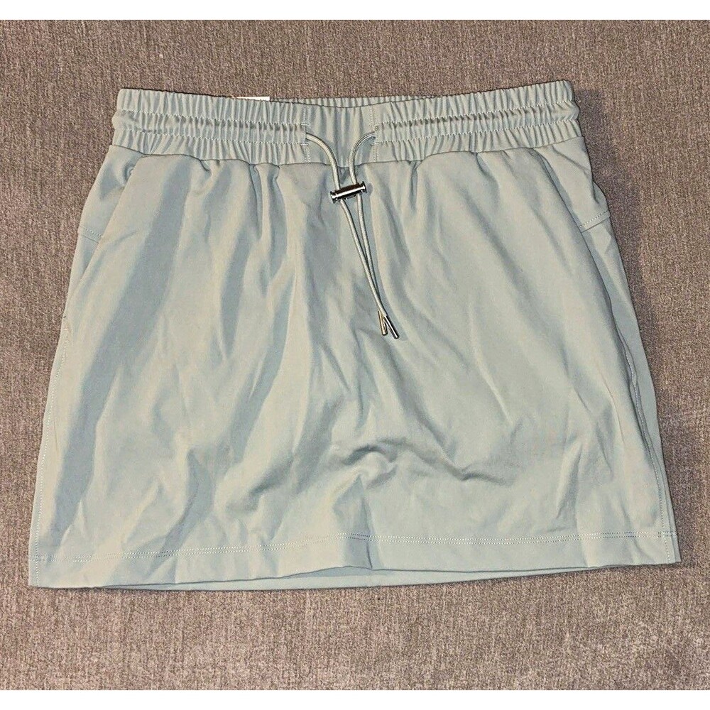 Member's Mark Travel Women's Skort XS Green Drawstring Stretch Mid Rise NWT
